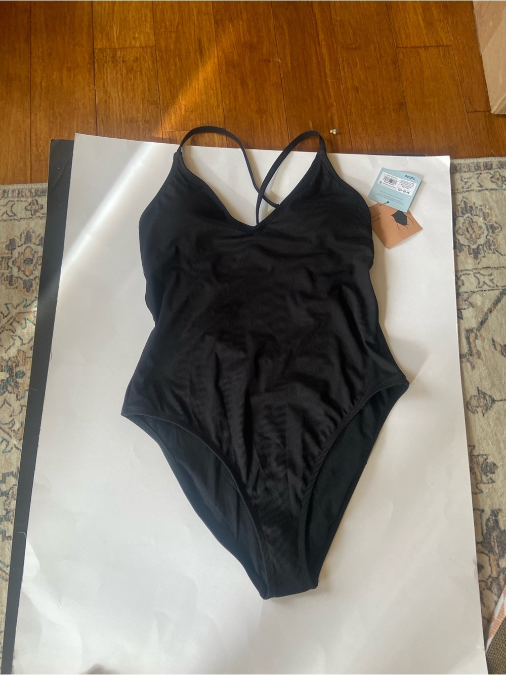Black One-Piece Swimsuit with Crossback Straps by Wild Fable